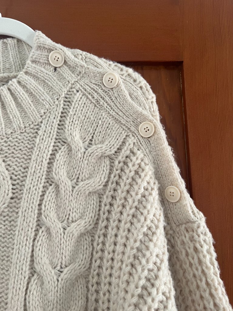 Korean Fashion Lewkin Chunky Oversized Cable Knit Sweater - One Size — image 4 of 5